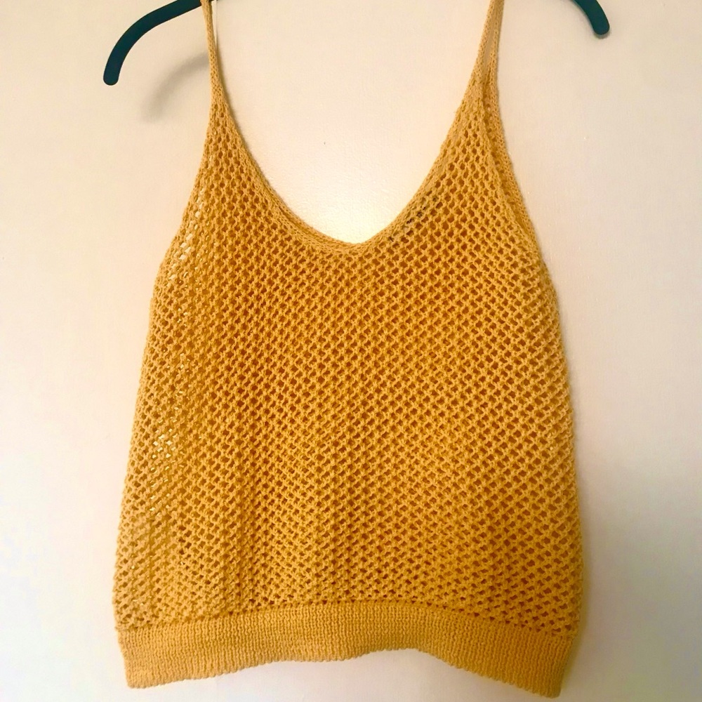 Yellow Knit Tank/ Cover Up